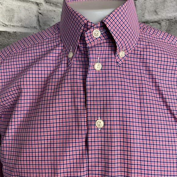 Eton Contemporary Check Button Down Dress Shirt - Picture 3 of 14